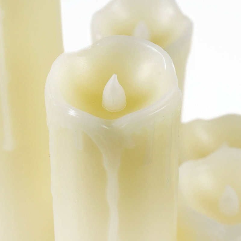 LED Dripping Wax Pillar Candles (Set of 4)